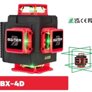 Nivela Laser Verde 4D - 360°, pentru pardoseli si tavan, raza de actiune 30m - Beiter BX-4D - Img 1