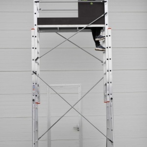 Schela mobila aluminiu telescopica 2x4(m), inaltime lucru 8 metri, o platforma 1,6x0,6(m), max 200kg/mp - CNO-SME-MEGA8 - Img 3