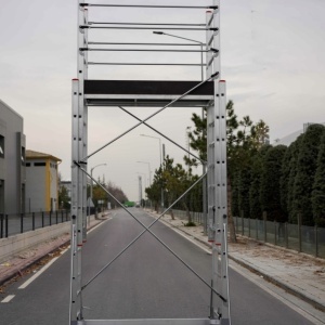 Schela mobila aluminiu telescopica 2x4(m), inaltime lucru 8 metri, o platforma 1,6x0,6(m), max 200kg/mp - CNO-SME-MEGA8 - Img 7