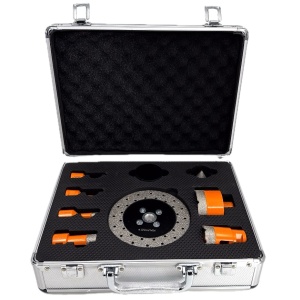 Set carote diamantate pt. gresie portelanata & piatra - diam. 6, 8, 10, 20, 35, 68 (mm), freza conica, disc taiere si ceara 3DTECH - Super PREMIUM - DXDY.NEODRILL.9SET - Img 2