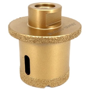 Carota Diamantata pentru ventil scurgeri in gresie portelanata, piatra, compozit, - diam. 45mm, 60mm 90° - Premium - DXDY.GOLDrill.45-6090deg - Img 1