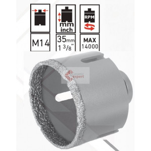 Carota diamantata Rubi EASY DryGres 75 mm - pt. portelan ,granit, ceramica, etc.