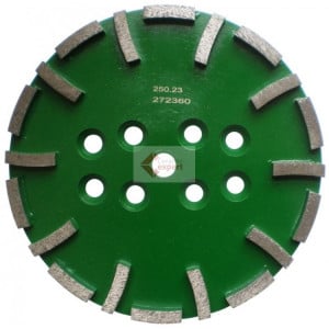 Disc cu segmenti diamantati pt. slefuire pardoseli - segment dur - Verde - 250 mm - prindere 19mm - DXDH.8500.250.23 - Img 2