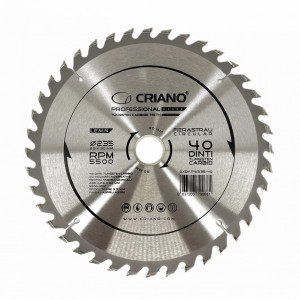 Disc Premium TCT - panza de fierastrau circular pentru taiat lemn, 235x30/25,4/20 cu 40 dinti din carbura de tungsten (vidia) - DXDY.PW235-40 - Img 2