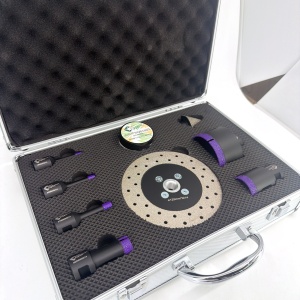 Set carote diamantate pt. gresie portelanata & piatra - diam. 6, 8, 10, 20, 35, 68 (mm), freza conica, disc taiere si ceara 3DTECH - Super PREMIUM - DXDY.NEODRILL.9SET - Img 11