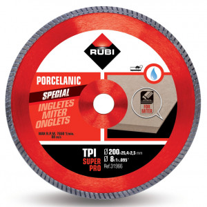 Disc diamantat pt. gresie portelanata, taieri oblice 200mm, TPI 200 SuperPro - RUBI-31966 - Img 2