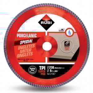 Disc diamantat pt. gresie portelanata, taieri oblice 230mm, TPI 230 SuperPro - RUBI-31967 - Img 1