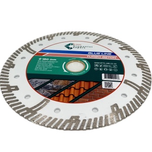 Disc DiamantatExpert TURBO Segmentat pt. Beton Ranforsat Usor, Materiale de constructii 180x25,4/22.23(ring) (mm) taiere uscata sau umeda, Blue Line Profesional - DXQZ.BTTC.180.25-22 - Img 2