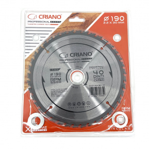 Disc Premium TCT - panza de fierastrau circular pentru taiat lemn, 190x30/25.4/20 cu 40 dinti din carbura de tungsten (vidia) - DXDY.PW190-40 - Img 9