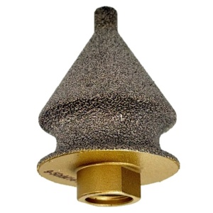 Freza diamantata conica pt. decupaje, largiri, gauri si frezare rotunda muchii in placi ceramice, piatra, 9-50(mm), r=7,5mm, M14- DXDY.FCON.9-50BNR7