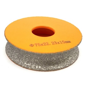 Freza diamantata pentru profilare granit, marmura, gresie Profil Semicerc Full Bullnose exterior, R-15mm, ∅75x22,23mm - DXDY.FPP.BN15 - Img 4