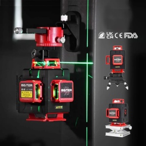Nivela Laser Verde 4D - 360°, pentru pardoseli si tavan, raza de actiune 30m - Beiter BX-4D - Img 2