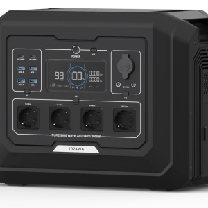 Statie acumulator portabil cu incarcare rapida - FastCharge, LiFePO4 - Generator Solar Power Station - 2000W, 1024Wh - CNO-PS1