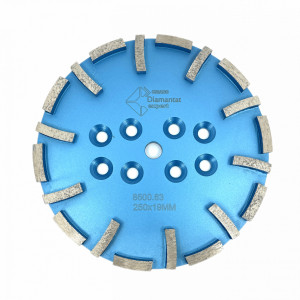Disc cu segmenti diamantati pt. slefuire pardoseli - segment fin - Albastru - 250 mm - prindere 19mm - DXDY.8500.250.63 - Img 1