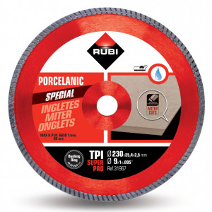 Disc diamantat pt. gresie portelanata, taieri oblice 230mm, TPI 230 SuperPro - RUBI-31967 - Img 2