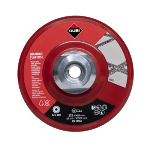 Disc lamelar diamantat pt. slefuit granit, gresie, portelan, sticla - #200, Ø115mm, M14 - RUBI-32931