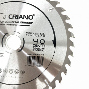 Disc Premium TCT - panza de fierastrau circular pentru taiat lemn, 235x30/25,4/20 cu 40 dinti din carbura de tungsten (vidia) - DXDY.PW235-40 - Img 4