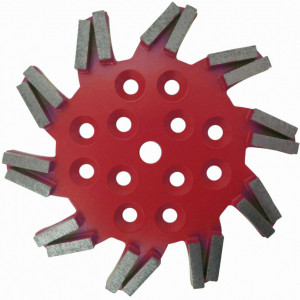 Disc stea cu segmenti diamantati pt. slefuire pardoseli - segment fin - Rosu - 250 mm - prindere 19mm - DXDH.8501.250.11.63 - Img 1