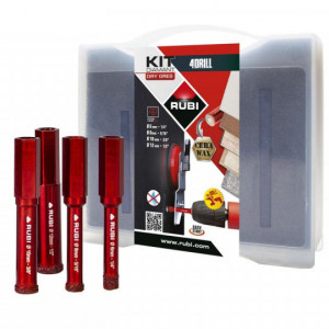 Kit carote diamantate DryGres4Drill 6, 8, 10, 12mm, 4 buc. - RUBI-5939 - Img 1