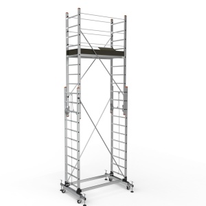 Schela mobila aluminiu telescopica 2x3(m), inaltime lucru 6 metri, o platforma 1,6x0,6(m), max 200kg/mp - CNO-SME-MEGA6