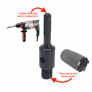 Adaptor carote M16 pentru utilizare la masini cu prindere SDS-PLUS - DXDY.117.SDS-PLUS - Img 5
