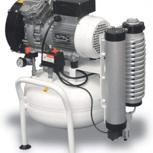 Compresor de aer medical cu piston fara ulei, silentios, cu uscator montat pe rezervor - 25 l, 1.5 kW, 350 L/min, 8 bari - ABAC-CleanAir-CLR-20/25T - Img 2