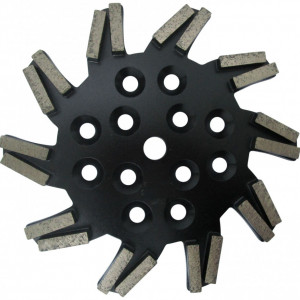 Disc stea cu segmenti diamantati pt. slefuire pardoseli - segment foarte fin - Negru - 250 mm - prindere 19mm - DXDH.8501.250.11.73 - Img 1