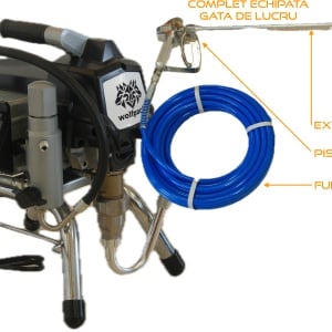 Pompa de vopsit si zugravit AIRLESS Piston Profesională cu Cadru - Echipata - 1/4", 3kW, 3.5L/min - WP-APSP3 - Img 1