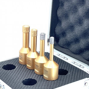 Set carote diamantate pt. gresie portelanata & piatra - diam. 6, 8, 10, 12 mm PREMIUM - DXDY.GOLDrill.MiniSet - Img 4