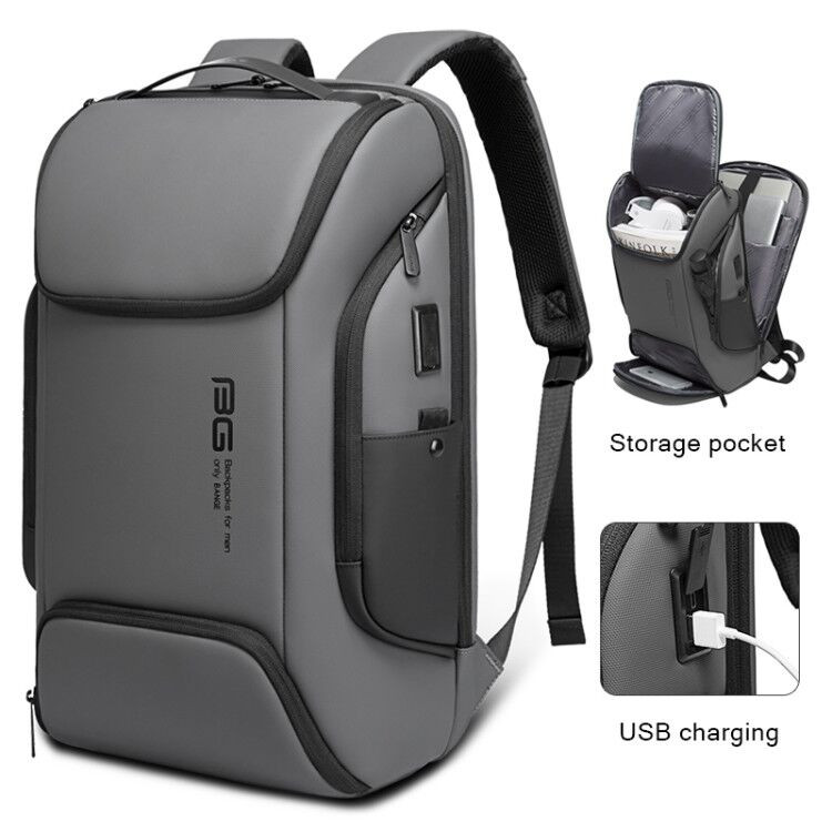 7267 Bange rucsac doua buzunare orizontale grey side detail.jpg