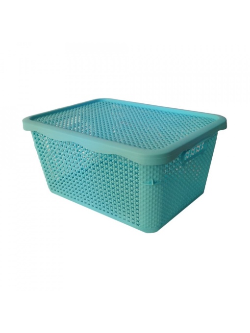 Box cu capac, Perlat, Escalate, 40L, Albastru
