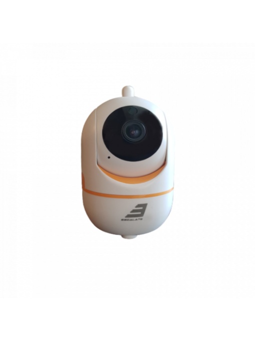 Camera supraveghere cu inteligenta artificiala IPCTV WIFI, Escalate,comunicare bidirectionala, night vision fullHD 1920*1080P 2 MP, Alba cu portocaliu