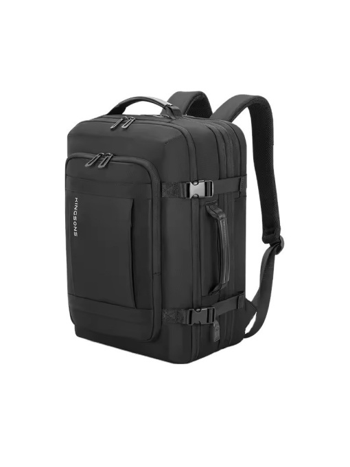 Rucsac laptop 15.6", pentru calatorii, expandabil pana la 27 L, cu port de incarcare USB, KINGSONS, 28.5x21/31x43 cm, Negru