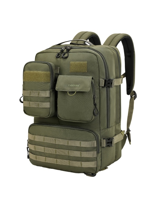 Rucsac pentru calatorii versatil de 28 L, impermeabil, compartiment pentru laptop 17.3", Tigernu, 34x22x49 cm, Verde
