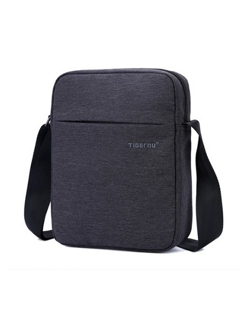 Geanta de umar sau de piept 9.7", minimalista, Tigernu, 26x21x6 cm, Gri inchis
