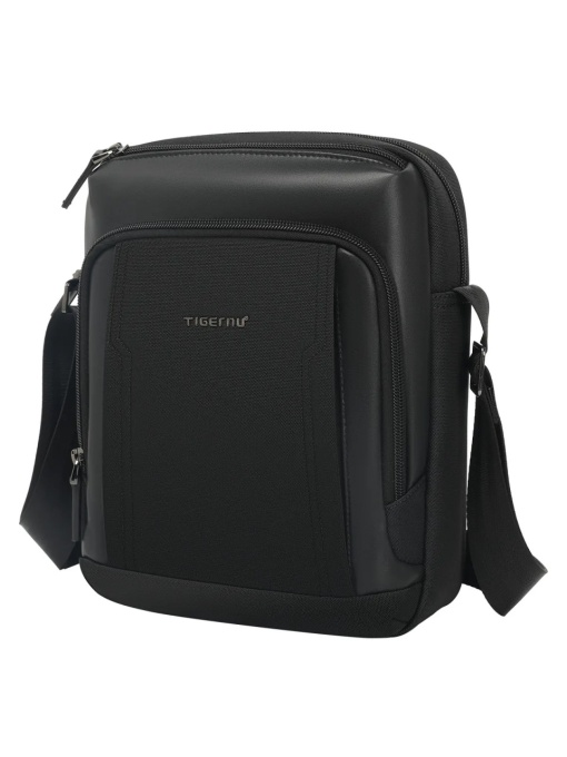 Geanta de umar sau de piept, cu buzunar antifurt, TIGERNU, 21x9x27 cm, Neagra