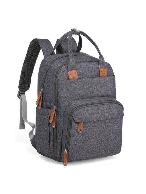 Rucsac multifunctional pentru mamici, impermeabil, Escalate, 44X32X22 cm, Gri