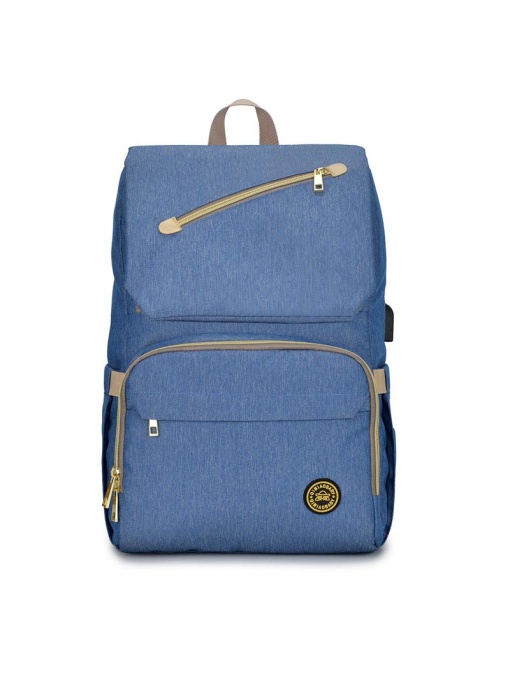 Rucsac multifunctional, impermeabil cu volum generos pentru mamici, interfata USB, Escalate, Albastru