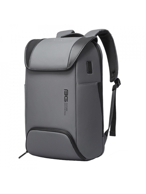 Rucsac Smart Unisex, compartiment laptop 15.6 inch si tableta 12,7 multifunctional cu lacat TSA si port USB, din poliester este rezistent la stropi, BANGE BG7276GY Gri