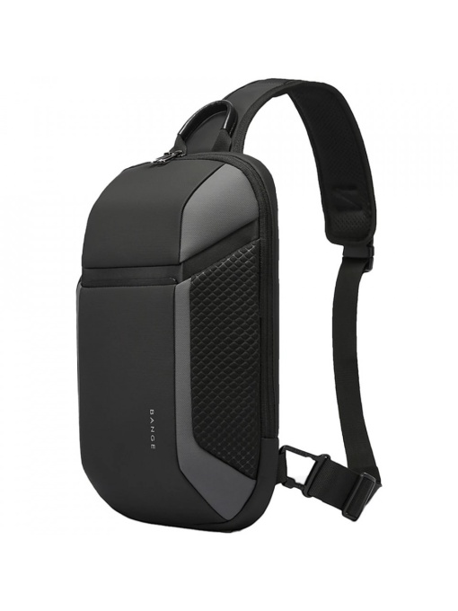 Geanta de mana, de umar sau de piept, business casual, cu aspect 3D, Bange, 36x20.5x10.5 cm, Gri