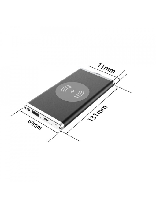 Baterie externa Escalate Slim Aluminiu 1XUSB Incarcare Wireless 5.000 mAh, G1