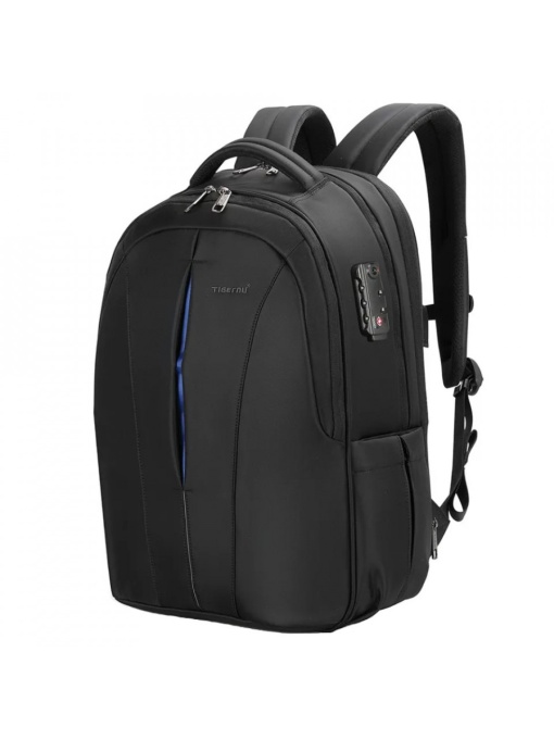 Rucsac laptop 17", smart casual pentru calatorii, expandabil, cu cifru TSA antifurt si port USB, Tigernu, 33x15x48 cm, Negru