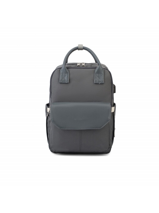 Rucsac pentru mamici, impermeabil, multifunctional, interfata USB, LEQUEEN, Gri