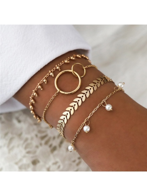 Set 4 bratari, stil Boho, aurii