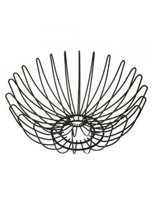 Cos pentru fructe cu pereti dubli din sarma, Escalate, 16,5 x 36,5 cm, Negru