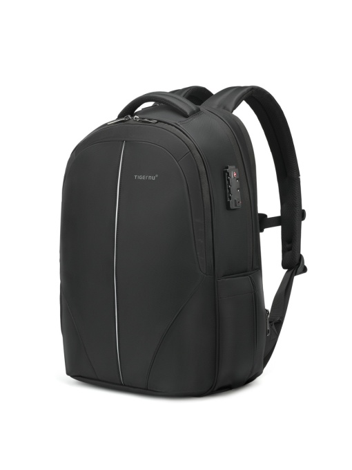 Rucsac laptop 17", smart casual pentru calatorii, expandabil, cu cifru TSA antifurt si port USB, Tigernu, 35x15x48 cm, Negru