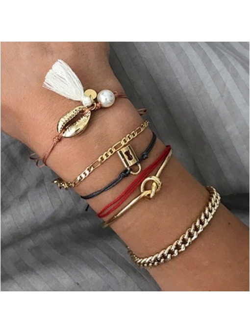 Set 6 bratari, stil Boho, cu charm