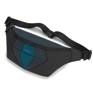 Borseta compacta, multifunctionala, impermeabila, Tigernu, 35x7x15 cm, Neagra cu albastru