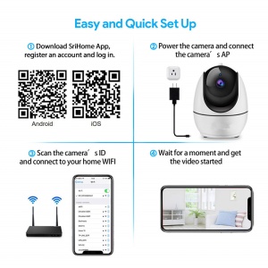 Camera inteligenta pentru supraveghere bebelusi IP WIFI, comunicare bidirectionala, fullHD 1920*1080P 2 MP, Escalate G2 - Img 6