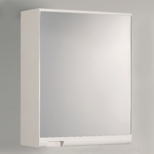 Dulap din plastic pentru cosmetice, cu usa culisanta si oglinda, Escalate, 35x45x15 cm, Alb - Img 3